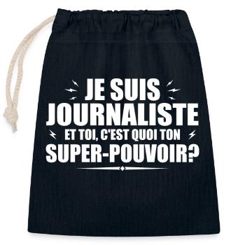 Ich bin Journalist. Was ist deine Superkraft? - Verschließbarer Geschenkbeutel aus Baumwolle (25x30cm) - Navy - Vorne