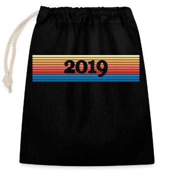 2019 2019 - Closable cotton gift bag (25x30cm) - black - Front
