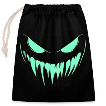 Monster Eyes for Halloween Party - Closable cotton gift bag (25x30cm) - black - Front