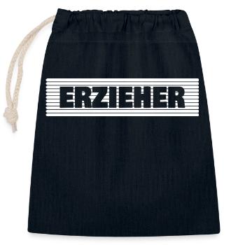 Erzieher - Verschließbarer Geschenkbeutel aus Baumwolle (25x30cm) - Navy - Vorne