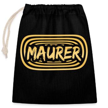 Geschenk für Maurer - Verschließbarer Geschenkbeutel aus Baumwolle (25x30cm) - Schwarz - Vorne