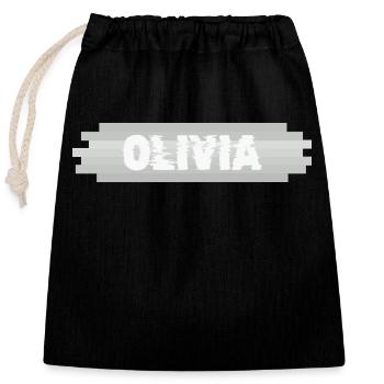 Olivia comme nom - Sac cadeau en coton avec cordon (25 x 30 cm) - noir - Devant