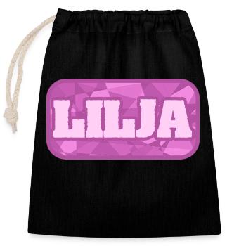 Health Lilja - Closable cotton gift bag (25x30cm) - black - Front