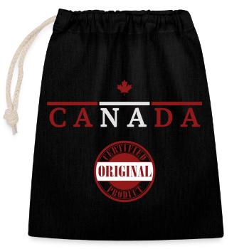 Drapeau canadien, fierté canadienne - Sac cadeau en coton avec cordon (25 x 30 cm) - noir - Devant
