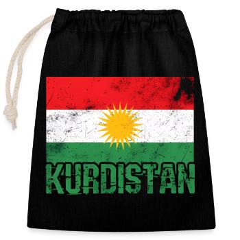 Kurdisches Friedenssymbol mit Kurdistan Kurden  - Verschließbarer Geschenkbeutel aus Baumwolle (25x30cm) - Schwarz - Vorne