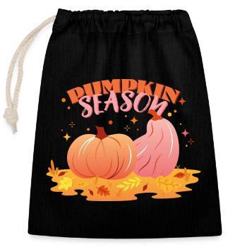 Pumpkin_season - Closable cotton gift bag (25x30cm) - black - Front