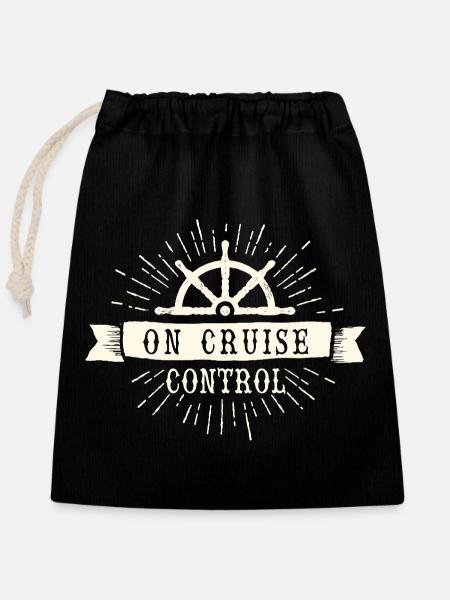 Auf dem Cruise Control Nautical Emblem - Verschließbarer Geschenkbeutel aus Baumwolle (25x30cm) - Schwarz