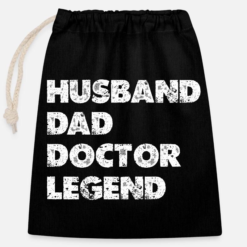 Heldenkombi Ehemann Vater Doktor - Verschließbarer Geschenkbeutel aus Baumwolle (25x30cm) - Schwarz