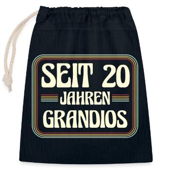20 ans Anniversaire 20 - Sac cadeau en coton avec cordon (25 x 30 cm) - bleu marine - Devant