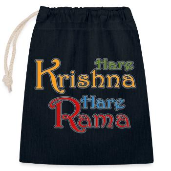 Hare Krishna Hare Rama - Sac cadeau en coton avec cordon (25 x 30 cm) - bleu marine - Devant