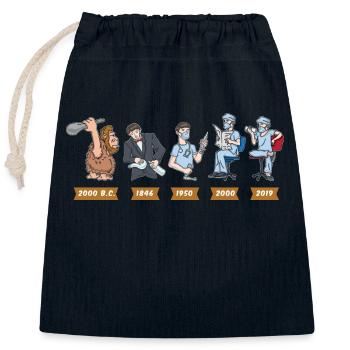 Evolution of anesthetist - Closable cotton gift bag (25x30cm) - navy - Front