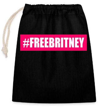 Free britney - Verschließbarer Geschenkbeutel aus Baumwolle (25x30cm) - Schwarz - Vorne
