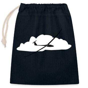 Segelflugzeug Segelfliegen Segelflug Segelflieger - Verschließbarer Geschenkbeutel aus Baumwolle (25x30cm) - Navy - Vorne