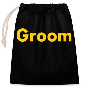 Groom - Sac cadeau en coton avec cordon (25 x 30 cm) - noir - Devant