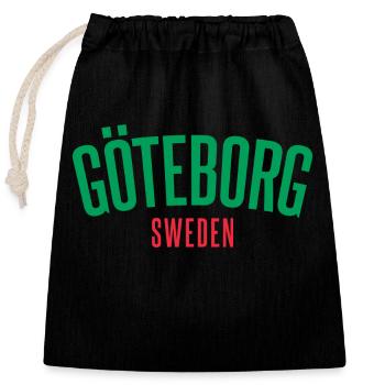 Göteborg - Verschließbarer Geschenkbeutel aus Baumwolle (25x30cm) - Schwarz - Vorne
