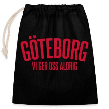 Göteborg Wir geben nie auf - Verschließbarer Geschenkbeutel aus Baumwolle (25x30cm) - Schwarz - Vorne