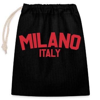 Milan Italy - Closable cotton gift bag (25x30cm) - black - Front