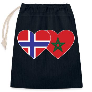 Norwegen Marokko Flagge Herz - Verschließbarer Geschenkbeutel aus Baumwolle (25x30cm) - Navy - Vorne