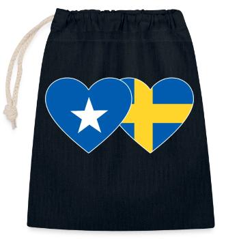 Somalia Schweden Flagge Herz - Verschließbarer Geschenkbeutel aus Baumwolle (25x30cm) - Navy - Vorne