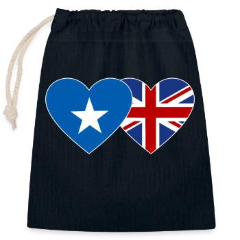 Somalia England Flagge Herz - Verschließbarer Geschenkbeutel aus Baumwolle (25x30cm) - Navy - Vorne