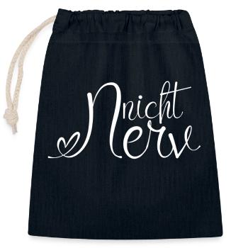 Nerv nicht Weiß1 - Verschließbarer Geschenkbeutel aus Baumwolle (25x30cm) - Navy - Vorne