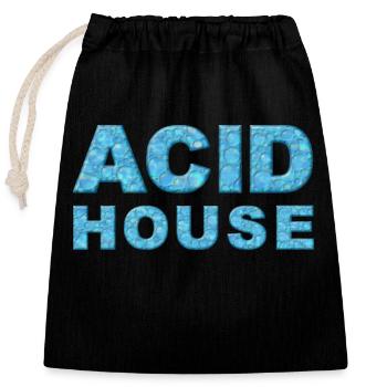 Acid House - Closable cotton gift bag (25x30cm) - black - Front