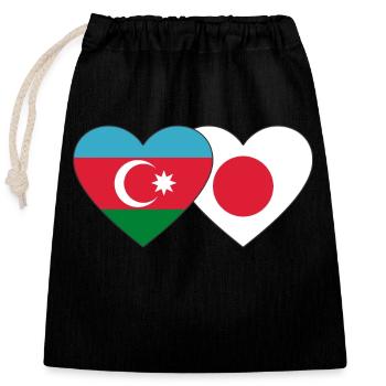 Azerbaijan Japan Flag - Closable cotton gift bag (25x30cm) - black - Front