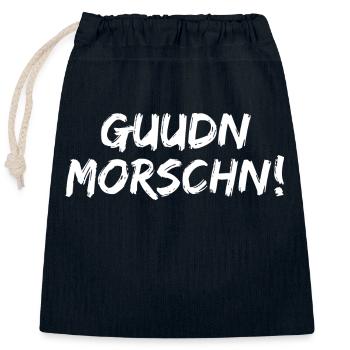 Erzgebirge Guten Morgen - Verschließbarer Geschenkbeutel aus Baumwolle (25x30cm) - Navy - Vorne