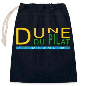Dune du Pilat, la plus haute dune d'Europe - Sac cadeau en coton avec cordon (25 x 30 cm) - bleu marine - Devant