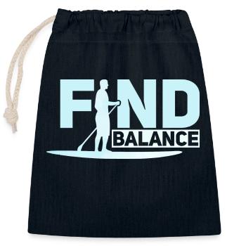 Find Balance Stand Up Paddle Board - Verschließbarer Geschenkbeutel aus Baumwolle (25x30cm) - Navy - Vorne