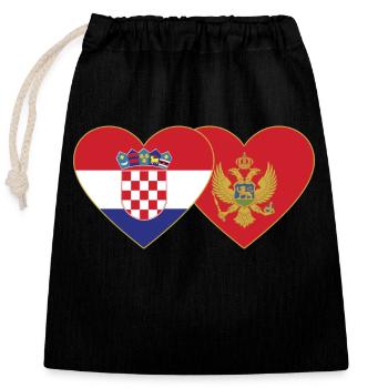 Kroatien Montenegro Flagge - Verschließbarer Geschenkbeutel aus Baumwolle (25x30cm) - Schwarz - Vorne