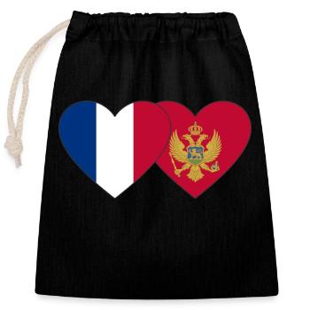 Frankreich Montenegro Flagge - Verschließbarer Geschenkbeutel aus Baumwolle (25x30cm) - Schwarz - Vorne