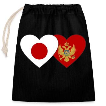 Japan Montenegro flag - Closable cotton gift bag (25x30cm) - black - Front