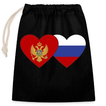 Montenegro Russia flag - Closable cotton gift bag (25x30cm) - black - Front