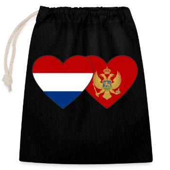 Holland Montenegro flag - Closable cotton gift bag (25x30cm) - black - Front