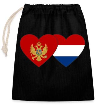Montenegro Holland Flag - Closable cotton gift bag (25x30cm) - black - Front