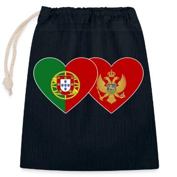 Portugal Montenegro flag - Closable cotton gift bag (25x30cm) - navy - Front