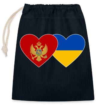 Montenegro Ukraine flag - Closable cotton gift bag (25x30cm) - navy - Front