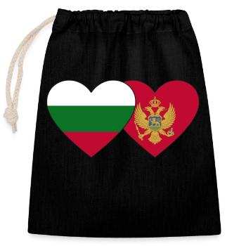 Bulgaria Montenegro flag - Closable cotton gift bag (25x30cm) - black - Front