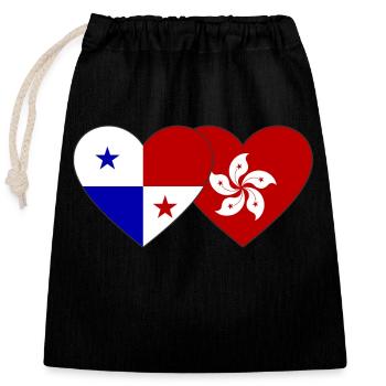 Panama Hong Kong flag - Closable cotton gift bag (25x30cm) - black - Front