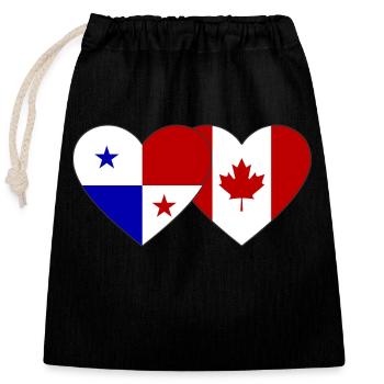 Panama Canada Flag - Sac cadeau en coton avec cordon (25 x 30 cm) - noir - Devant