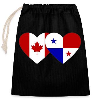 Kanada Panama Flagge - Verschließbarer Geschenkbeutel aus Baumwolle (25x30cm) - Schwarz - Vorne