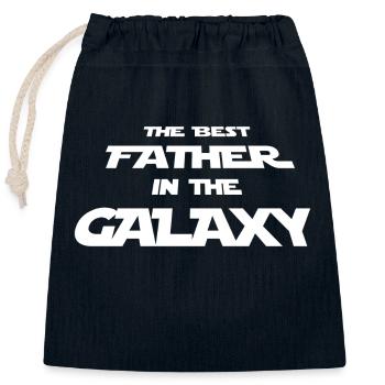 Meilleur père de la galaxie - un cadeau pour papa - Sac cadeau en coton avec cordon (25 x 30 cm) - bleu marine - Devant