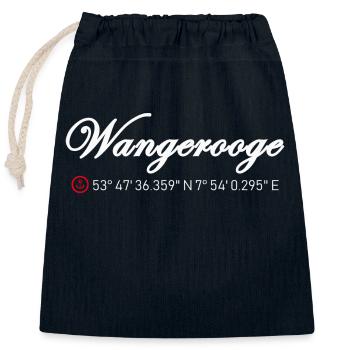 Insel Wangerooge - Verschließbarer Geschenkbeutel aus Baumwolle (25x30cm) - Navy - Vorne