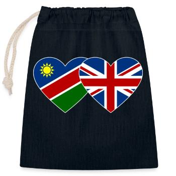 Namibia Großbritannien Flagge Herz - Verschließbarer Geschenkbeutel aus Baumwolle (25x30cm) - Navy - Vorne