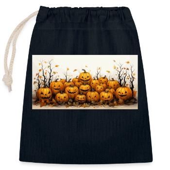 Halloween - Trick or Treat - Verschließbarer Geschenkbeutel aus Baumwolle (25x30cm) - Navy - Vorne