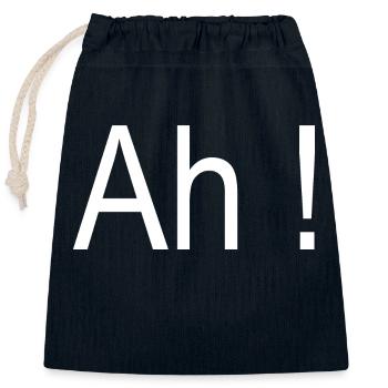 Oh, how funny it is - Closable cotton gift bag (25x30cm) - navy - Front