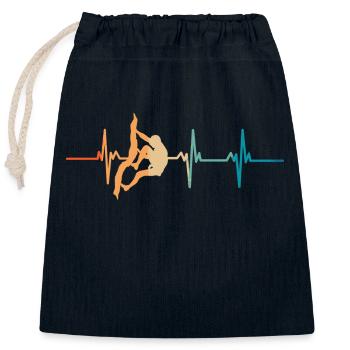Heartbeat Climbing - Closable cotton gift bag (25x30cm) - navy - Front