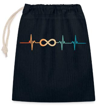 Infinite Heartbeat - Closable cotton gift bag (25x30cm) - navy - Front