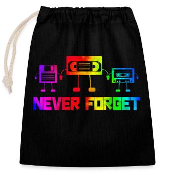 Music, Retro, Heavy Metal, Hard Rock, Punk, Vinyl, Pop - Closable cotton gift bag (25x30cm) - black - Front
